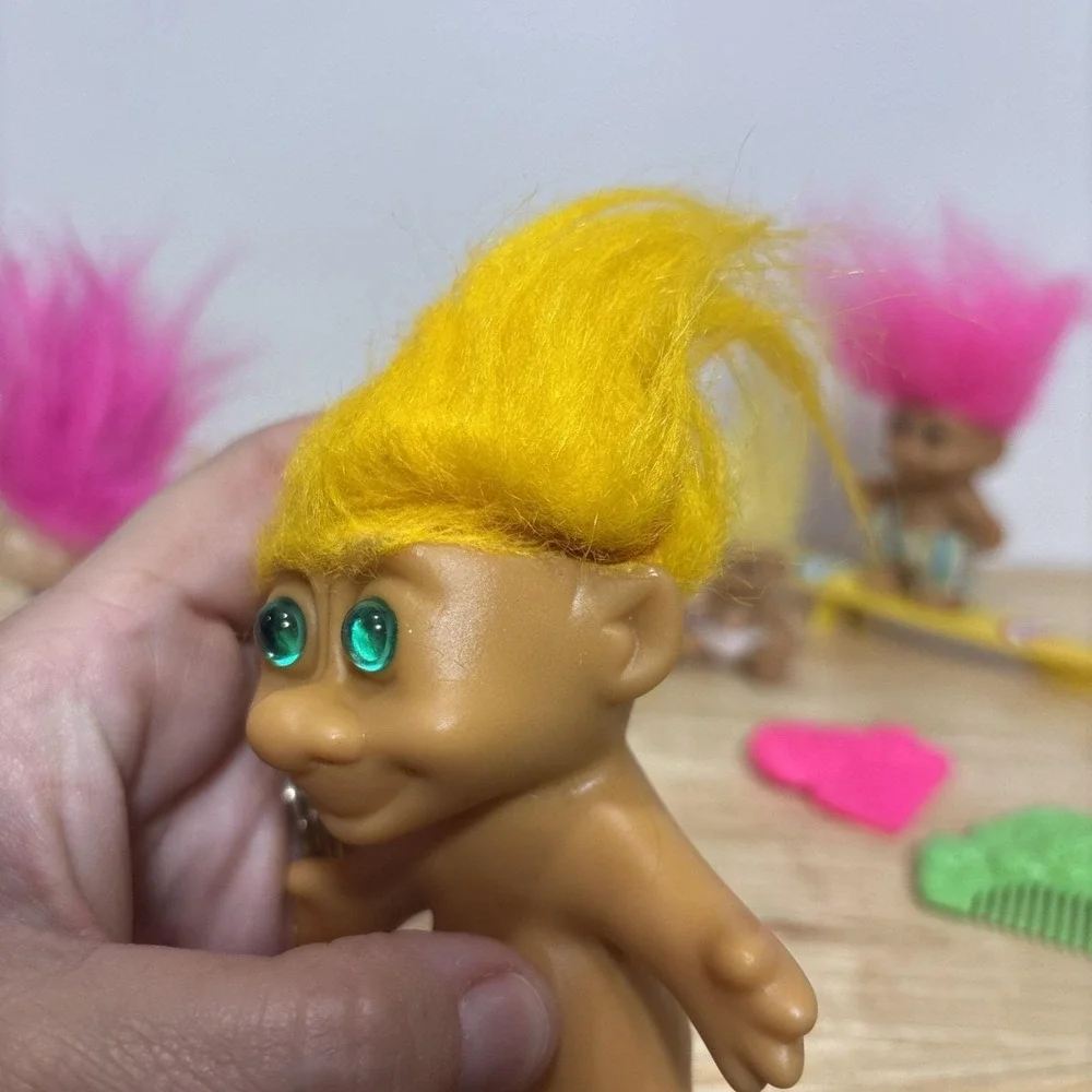 Vintage 90s Troll Dolls Lot Of 6 Various Types 2 Combs Surfer Troll READ